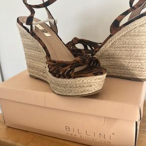 Leopard Espadrille Wedges. New with box!